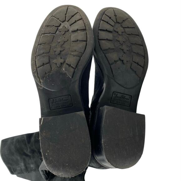 Sam Edelman Women's Black Suede Block Heel Zip Up Round Toe Tall Boots Size 6 - Picture 4 of 7